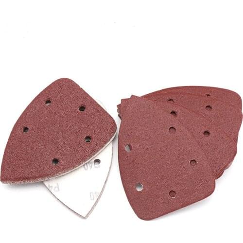 20pcs 320 Grit Triangle Sanding Sheets 5 Holes Abrasive Sanding Disc For Woodworking