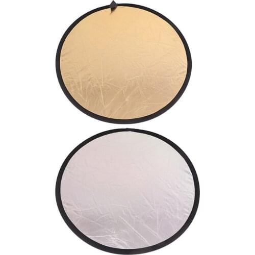24"/60cm Collapsible Light Reflector for Photography 2in1 Gold and Silver
