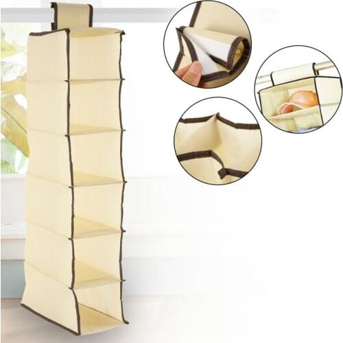 6 Layers Hanging Storage Bag Organizer Drawer Type Shelves Non Woven Wardrobe Shoes Garment Clothes Organiser Storage Bags