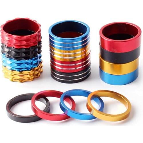 6pcs/set Bicycle Front Fork Spacer MTB Mountain Bike Aluminum Alloy Headset Washer Gasket Ring 5mm 10mm Cycling Accessories
