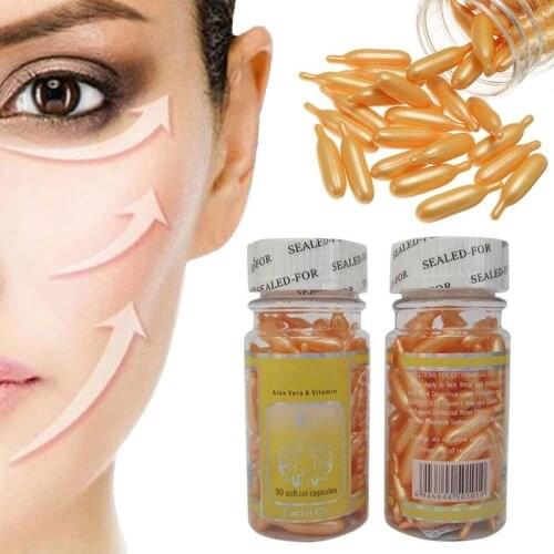 90pcs/bottle Vitamin E Capsules Removing Whitening Cream VE Serum Spot Acne Freckle Capsule