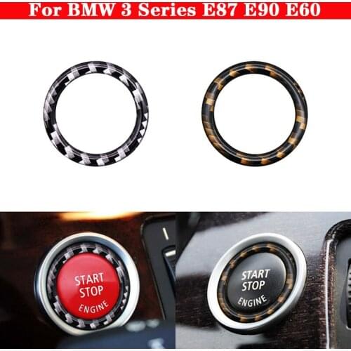 For BMW 3 Series E87 E90 E60 Car Switch Button & Circle Cover Auto Engine START Button Decoration Ring Replace Cover Accessories