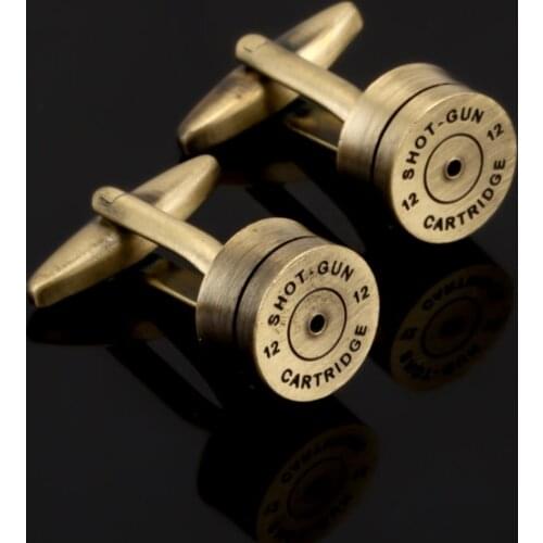 Bronze Bullet Cufflink for Mens French Shirt Cuff botton Wedding High Quality Round sharpshooter Cufflinks Fashion Brand Jewelry