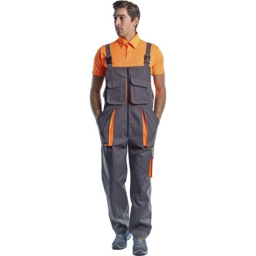 SENSEL of WORKWEAR, Overall, Grey-Orange, Cotton, 8 E1154