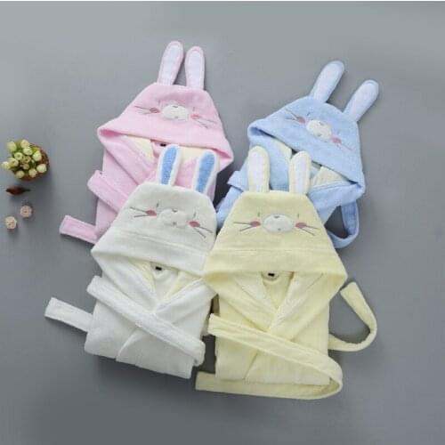 Winter Children Bathrobe Cotton Terry Toweling Robe Kids Cartoon Animal Boy&Girls Hooded Robe Kids Bath Robe Homewear L187