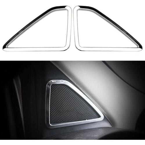 For Ford Escape/Kuga 2013-2019 Chrome Inner A Pillar Door Stereo Speaker Cover Trim Bezel Car Decor Accessories