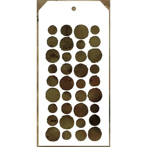 2021 New Label Tag Plastic Stencil For Craft Making Round Pattern Scrapbooking Background Greeting Card No Metal Cutting Dies