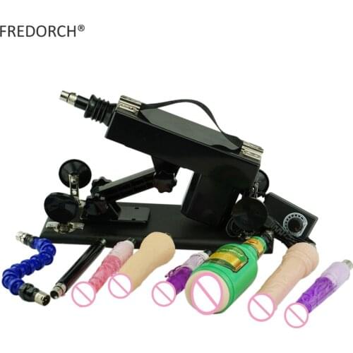 FREDORCH Sex love Machine for man and women With 8 dildos Accessories toys, automatic sexmaschine retractable pumping gun A2