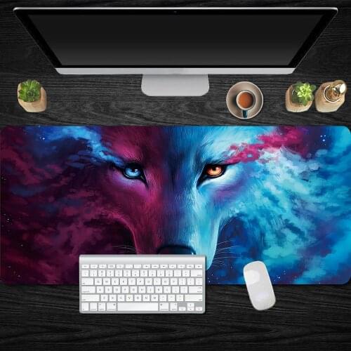 Wolf Mouse Pad Gaming Mousepad Large Locking Edge Speed Game Gamer Soft Laptop Notebook Rubber Non-slip Keyboard Mat for CSGO