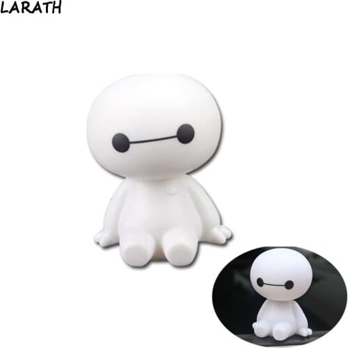 Cute Plastic Baymax Robot Shaking Head Figure Car Ornaments Auto Interior Decorations Cartoon Toys Ornament Accessories