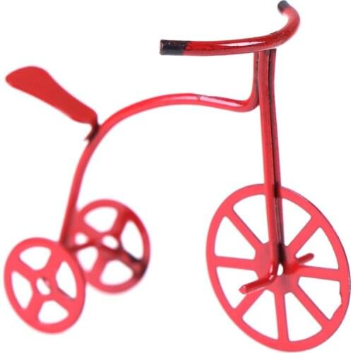 Mini Red Bicycle Simulation Bike Model Toys for Doll House Decoration Furniture Toys 1/12 Dollhouse Miniature Accessories