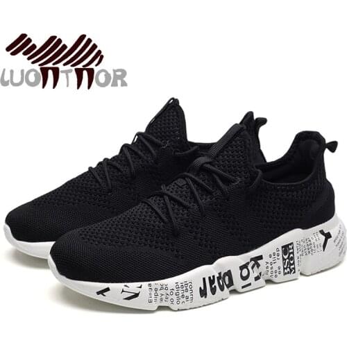 LUONTNOR Air Mesh Men Running Shoes Summer Breathable Sports Sneakers Ultra Light Walking Shoes Slip On Plus Size 45 46 Cheap