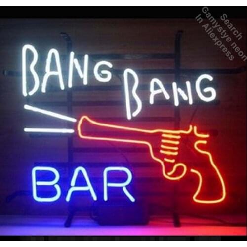 New Bang Bang Bar Neon Sign Neon Bulbs Led Signs Real Glass Tube Handcrafted Recreation Room Garage Decorative Fast Dropshipping