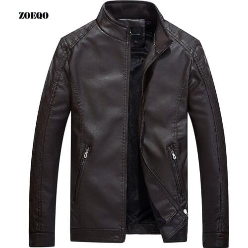 ZOEQO New Arrival FASHION Brand Motorcycle Leather Jackets men ,jaqueta de couro, chaqueta cuero hombre, veste cuir homme male