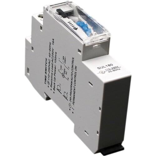 New SUL180a 15 Minutes Mechanical Timer 24 Hours Programmable Din Rail Timer Time Switch Relay Measurement Analysis Instruments
