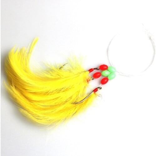 Outdoor String Fishhook Feather Octopus Squid Hook Ocean Boat Fishing Barbed Hooks For Bass Topmouth Culter