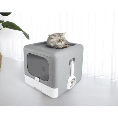 Sandbox cat Foldable disassembled design cat bedpans toilet extra large high tray Dual mode top entry litter box Goods for cats