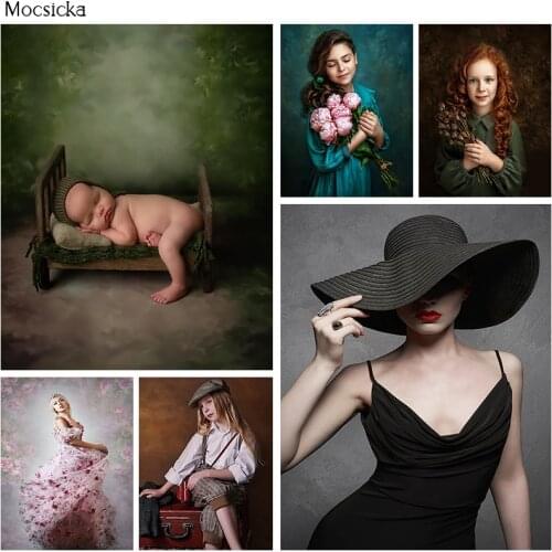 Girls Newborn Children Portrait Texture Backdrop for Photography Props Vintage Abstract Old Master Background for Photo Studio