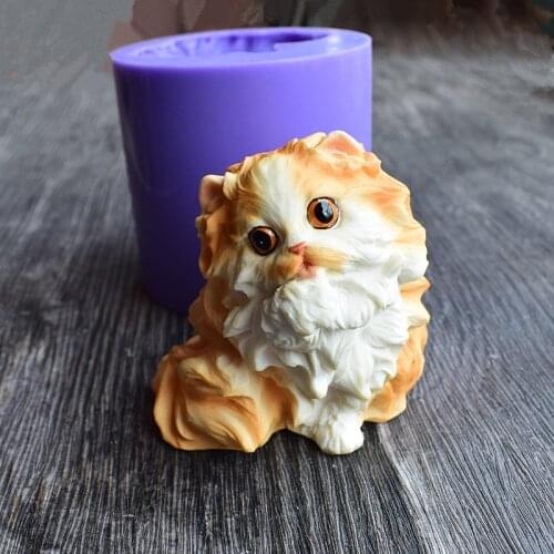 PRZY Silicone Mold Cute 3D Cat Silicone Mold Mousse Chocolate Mold Cake Mold Cat Fondant Cake Mold Clay Resin Moulds