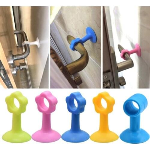 1PCS Silicone Sucker Wall Protectors Door Handle Bumpers Buffer Guard Stoppers Silencer Crash Pad Doorknob Lock