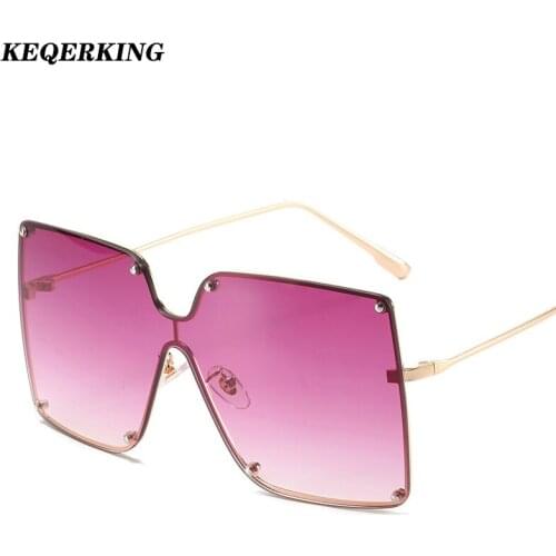 Luxury Square Pilot Sunglasses Women Men 2020 New Oversized One Piece Brand Sunglass Metal Big Frame Shades UV400 Oculos