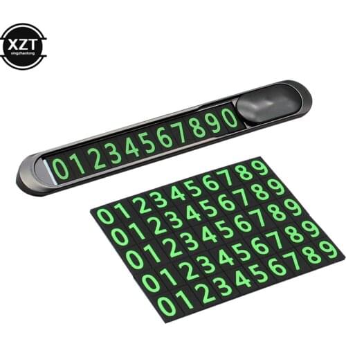 Car Styling Temporary Parking Card Metal Alloy Texture Auto Phone Number Card Plate Telephone Number Card Car Sticker
