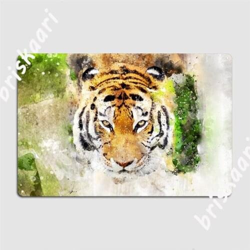 Tiger Big Cats Metal Sign Club Party Wall Plaque Custom Tin Sign Poster