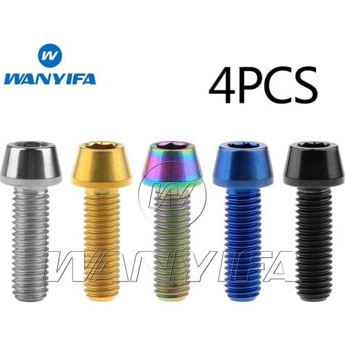 Wanyifa Titanium Ti Bolt M8x25mm DIN912 Hexagon Allen Head Screws Bicycle Motorcycle Accessory 4pcs/lot