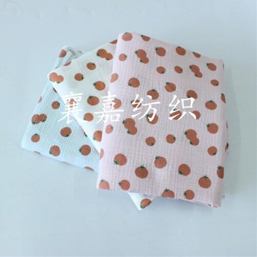 Tomato Print Cotton and Hemp Crepe, Double Decker, Childrens Clothing, Maternity Clothes, Mosquito Pants, Pajamas, Fabrics