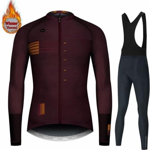 Cycling Jersey Set 2022 New Team Long Sleeve Men Clothes Winter Cycling Clothes Thermal Fleece Ropa Ciclismo Hombre Warm Spain