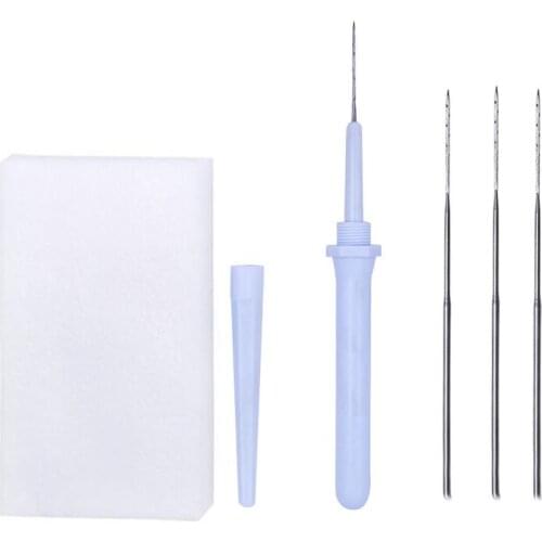 1Set Wool DIY Needle Felting Handle Holder Needles Embroidery Craft Sewing Felting Tools Felting Needles Pen Set Felt Craft
