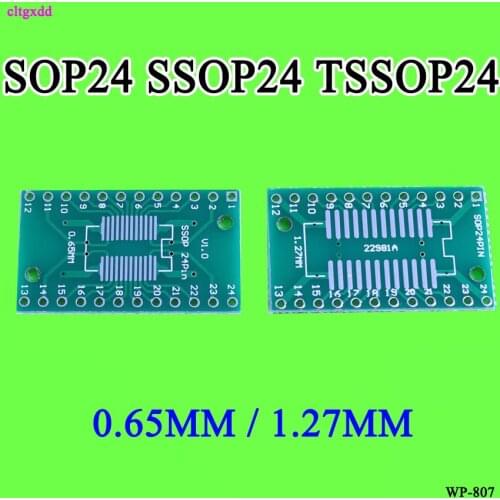 10pcs SOP24 SSOP24 TSSOP24 to DIP24 PCB Pinboard SMD To DIP 0.65mm/1.27mm to 2.54mm DIP Pin Pitch PCB Board Converter Socket