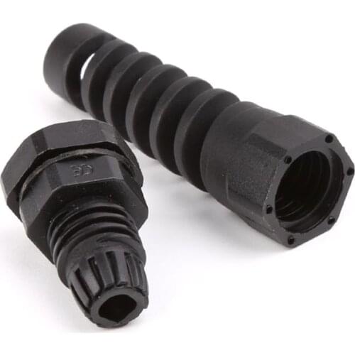 10pcs Waterproof M12 PG7 Cable Connectors Spiral Strain Relief Protector X7YF