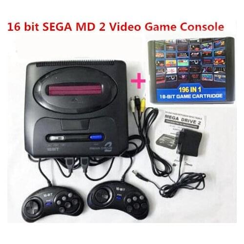 16 bit SEGA MD 2 Video Game Console with US and Japan Mode Switch,for Original SEGA handles Export Russia with 196 classic games