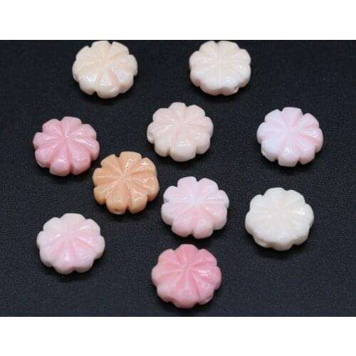 2pcs/lot Fine Flower Beads Accessories Mix Colors Natural Shell Loose Beads for Making Jewerly Accessories Size 12x12mm