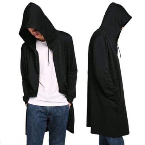 2017 Hooded Hoodie Long Tail Cloak Hipster Hip Hop Cape Coat Top New Dancer Clothing