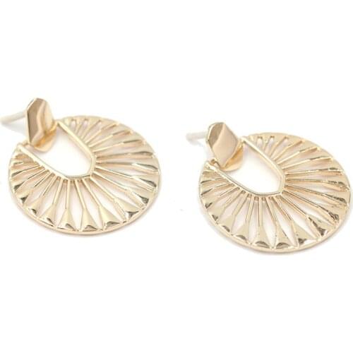 2020 Hot Selling Sunshine Big Fan Shape Filigree Dangle EarringsWomen Fashion Gift Fashion Jewelry Wholesale