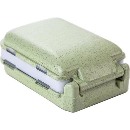 2021 Mini Portable Travel Wheat Straw Pill Box Medicine Storage Case Holder Organizer Pill Case Splitters Box