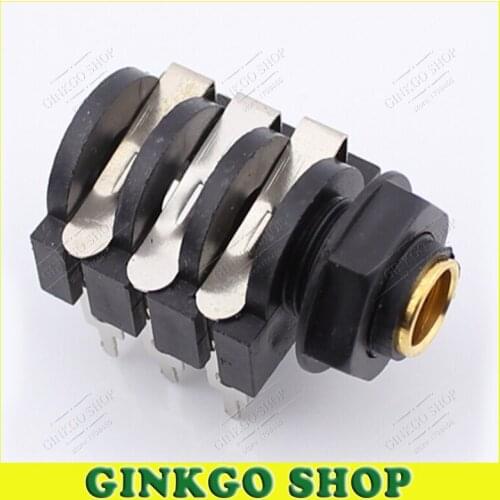 25pcs/lot 6.35MM 6.5mm Stereo Audio Microphone Female Jack sockets Audio welding seat