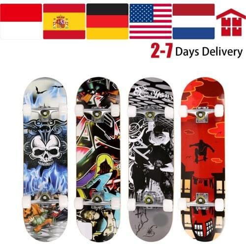 4 Wheels Adult Stunt Scooter Skateboard Print Wood board Scooter Skate Board Outdoor Extreme Sports Long Board Hoverboard