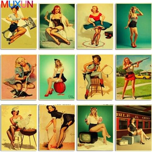 Muxun Full Square/Round Drill Diamond Painting Sexy Girls 5D Diamond Embroidery Cross Stitch New Year Decor Gift Handmake Rp637