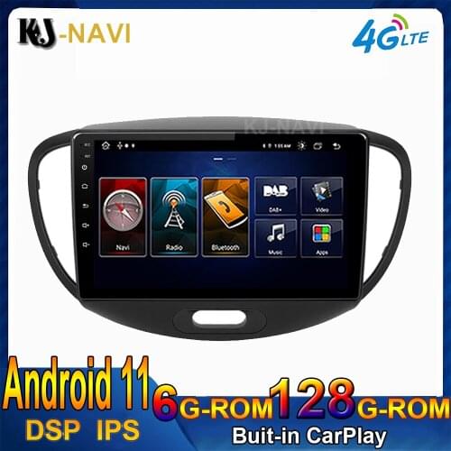 4G LTE DSP IPS Android 11 Car Radio For For Hyundai i10 2007 - 2013 Multimedia Navigation Player Video GPS Bluetooth No DVD
