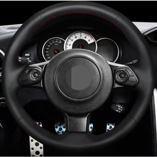 DIY Black Faux Leather Car Accessories Steering Wheel Cover For Toyota 86(GT86) 2016-2020 Subaru BRZ 2016 2017 2018 2019-2020