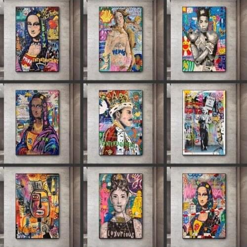 Banksy Graffiti Street Art Collection Follow Your Dream Smile Abstract Canvas Painting Poster Prints Wall Art Picture Home Decor