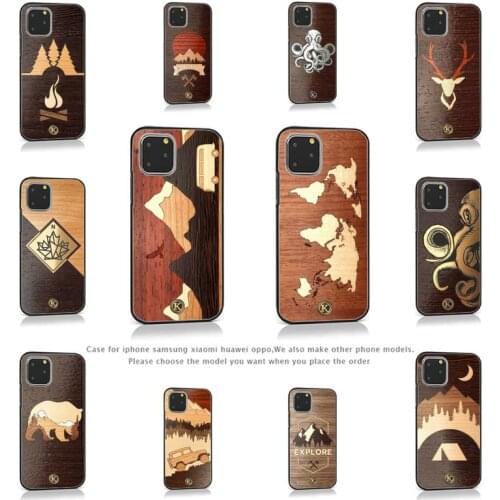 Canada Design unique Wood grain Phone Case for iPhone 7 8 11 12 Pro X XS Max XR Samsung A S 10 20 50 Plus pro mobile bags