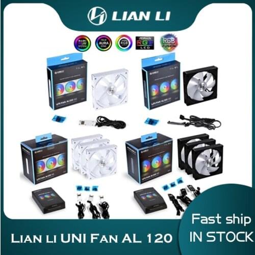 Lian Li UNI Fan AL120 Computer Case RGB Generation 2th,Cableless L-Connected Software Control 1900RPM Silent Simple Assembly