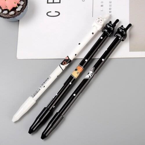 D47 beating cat tail cute Cat neutral pen full needle 0.5mm black student stationery Stationery office supplies for students