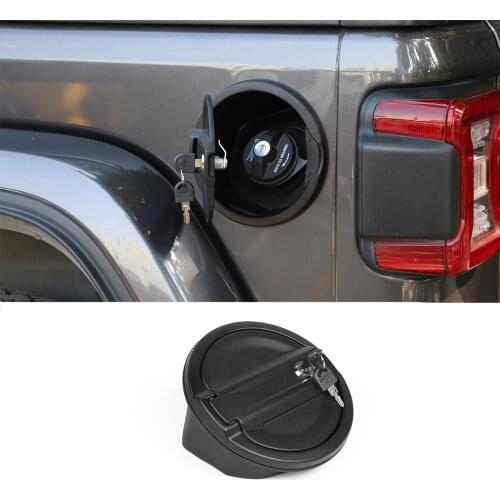 Fuel Tank Cap Decoration with Lock for Jeep Wrangler JL JLU Gladiator JT 2018 2019 2020 2021 2022 Car External Accessory Black