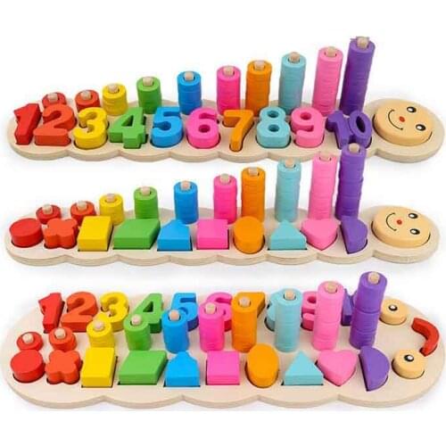 Montessori Wooden Materials Learning To Count Numbers Matching Digital Shape Match Early Education Math Toys for Children