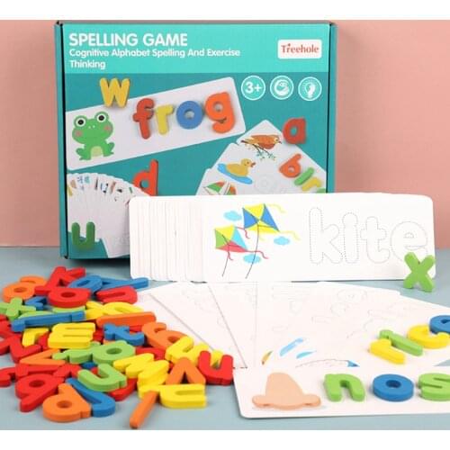 Childrens English Spelling Building Blocks Toy Animal Cognition Puzzle English Enlightenment Early Education Learning Toys